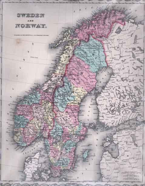 Map of Sweden and Norway