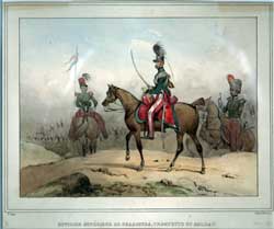 Officier superieur de Chasseurs, Trompette et soldat