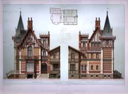 Villa Route de Chatou, au Vesinet (Seine-et-Oise) Elevations et plan par Mr. Eug. Bardon, Archte