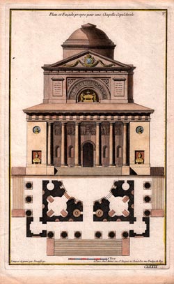 Plan et Facade propre pour une Chapelle Sepulchrale